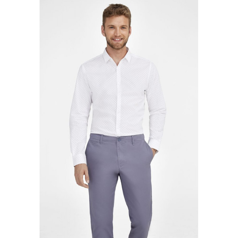Рубашка мужская Becker Men, бордовая с белым_3