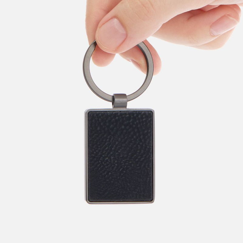 Брелок Gun Metal Leather Rectangle, графитовый_1
