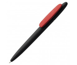 Ручка шариковая Prodir DS5 TRR-P Soft Touch, черная с красным