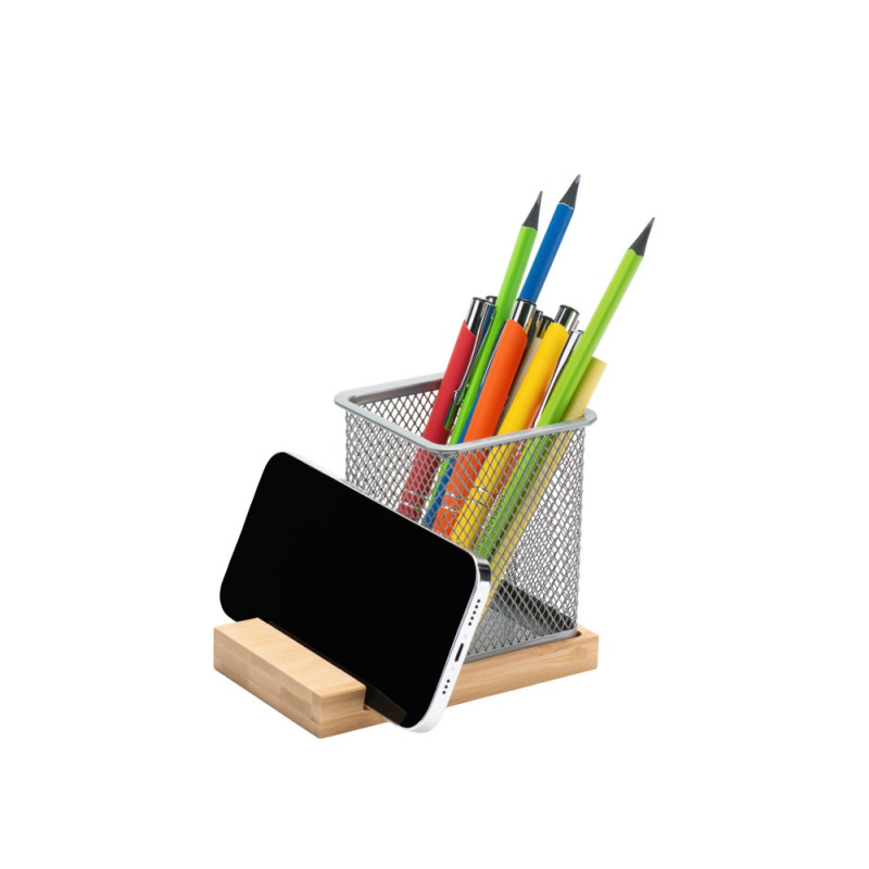 Подставка для ручек и телефона "Fika", натуральный/серый_3