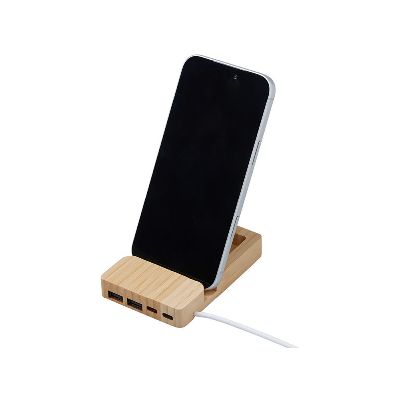 USB хаб «Memo», 2*USB, 2*Type C, бамбук_3