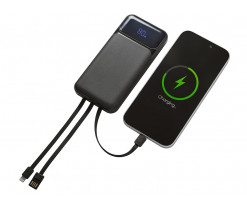 Подарочный набор "Tesla" с блокнотом А5, ручкой и пауэрбенком на 10 000 mAh, черный, Изображение 10