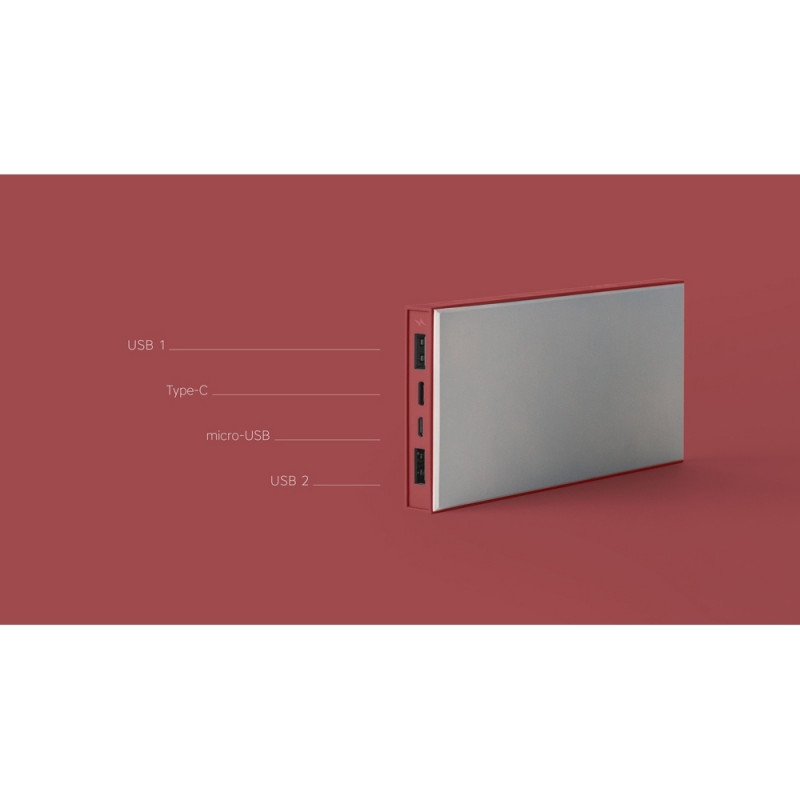Внешний аккумулятор Rombica NEO ARIA Claret, 10000 мАч, Soft-touch, PD, QCharge, Type-C, бордовый (Р)_5