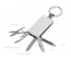 Мультитул-брелок 5-в-1 «Badge», серебристый, Изображение 3