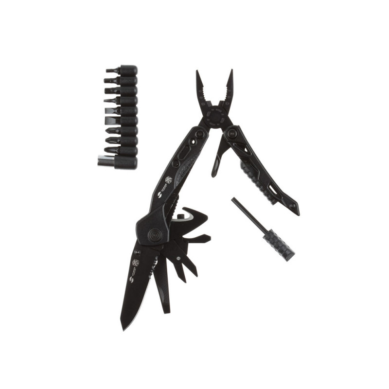 Мультитул Stinger, 105x45 мм, 13 функций, сталь, чёрный, в комплекте 9 насадок и нейлоновый чехол_2