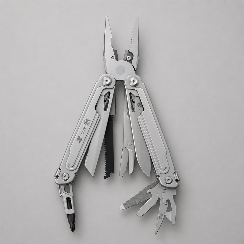 Мультитул Stinger, 113 х 22 мм, 21 функция, сталь, серебристый, в картонной коробке, в комплекте нейлоновый чехол