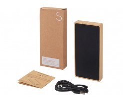 Внешний аккумулятор с подсветкой лого и солнечной панелью «Reedia S1», 10000 mAh, бамбук, черный, Изображение 8