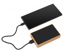 Внешний аккумулятор с подсветкой лого «Reedia S2», 5000 mAh, бамбук, черный, Изображение 3
