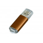 USB 2.0- флешка на 4 Гб с прозрачным колпачком, коричневый