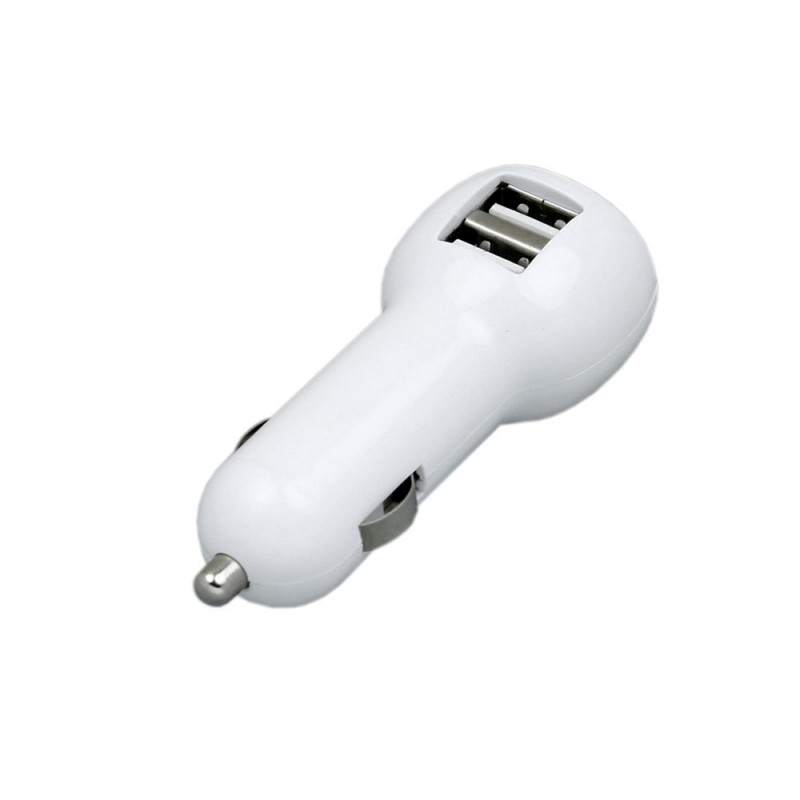 Автомобильная зарядка на 2 USB порта, белый