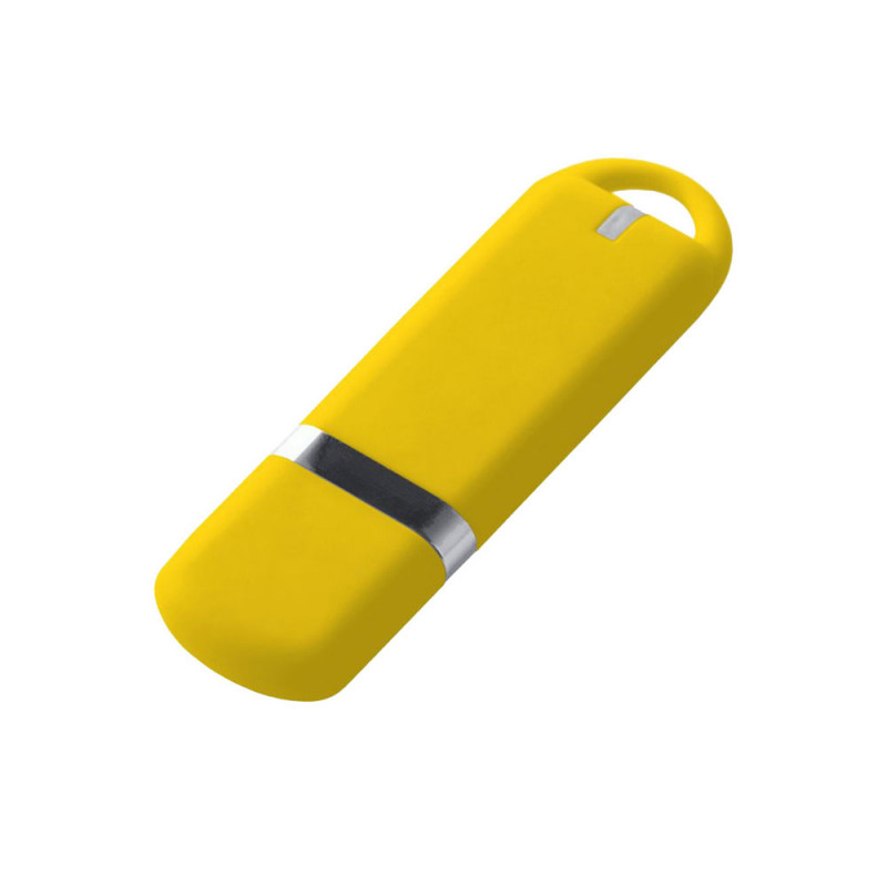 USB 3.0- флешка на 128 Гб, soft-touch, желтый