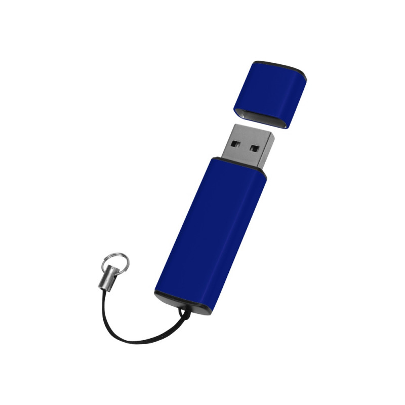 Флеш-карта USB 2.0 16 Gb металлическая с колпачком "Borgir", темно-синий_1