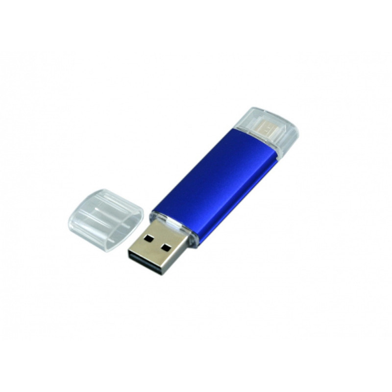 USB 2.0/micro USB- флешка на 64 Гб, синий_2