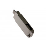 USB 2.0- флешка на 128 Гб поворотный механизм 2 в 1, c дополнительным разъемом Type-C с одноцветным металлическим клипом, серый_2