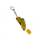 USB-флешка на 128 Гб 2 в 1 поворотный механизм, c дополнительным разъемом Type-C с одноцветным металлическим клипом, желтый_3