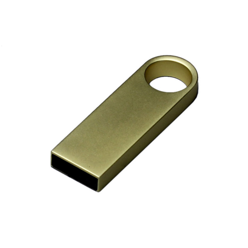 USB 2.0-флешка на 128 Гб с мини чипом и круглым отверстием, золотистый_1