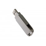 USB 3.0- флешка на 128 Гб поворотный механизм 2 в 1, c дополнительным разъемом Type-C с одноцветным металлическим клипом, серебристый_2