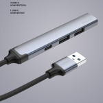 USB-хаб USB-A 3.0 + 2xUSB-A 2.0 + USB-C, серый, Deppa_2