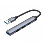 USB-хаб USB-A 3.0 + 2xUSB-A 2.0 + USB-C, серый, Deppa_1