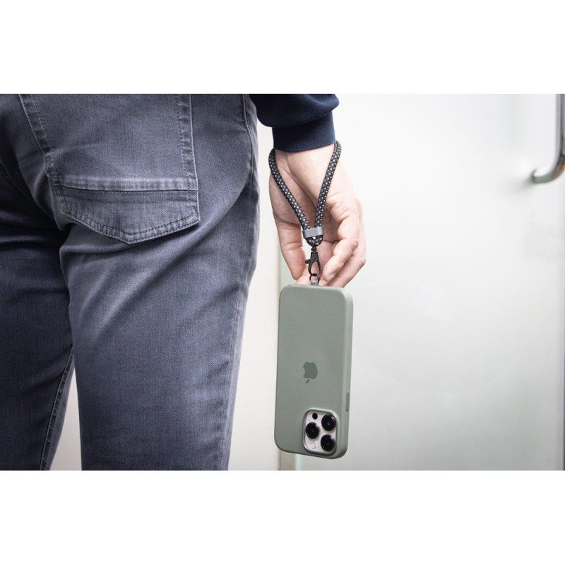 Ремешок-держатель для телефона с зарядным кабелем USB-C - USB-C «Lany Wristband Charge Eco», серый_7