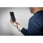 Ремешок-держатель для телефона с зарядным кабелем USB-C - USB-C «Lany Wristband Charge Eco», серый_4