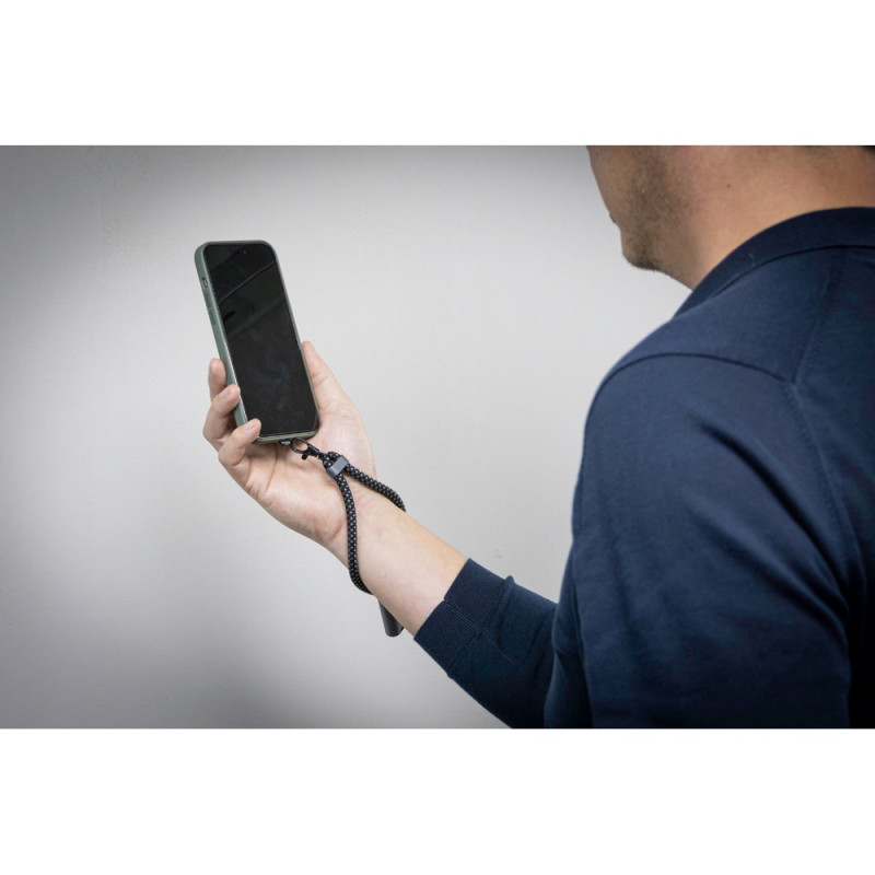 Ремешок-держатель для телефона с зарядным кабелем USB-C - USB-C «Lany Wristband Charge Eco», серый_4