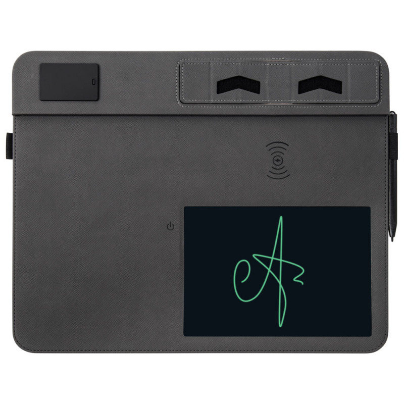 Многофункциональный коврик для мыши «Multi Pad» с беспроводной зарядкой и LCD экраном, 10 Вт, черный_1