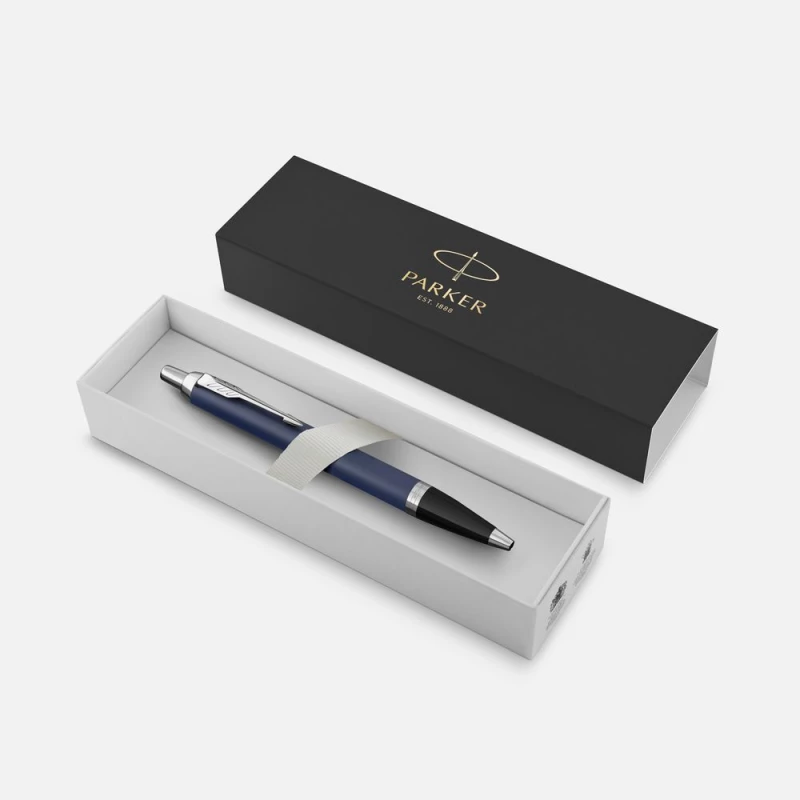 Ручка шариковая Parker IM Core Matte Blue CT, темно-синяя с черным, фото 3
