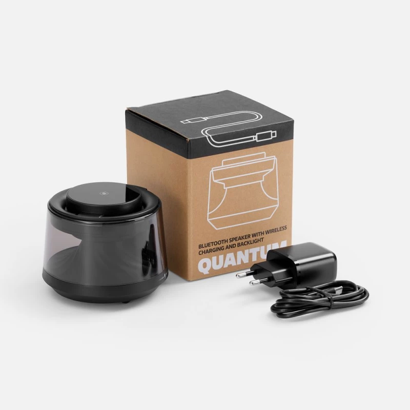 Bluetooth-колонка с подсветкой и беспроводной зарядкой Quantum, черная, фото 5