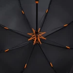 Зонт-трость Hidecolor с цветными спицами, черный с оранжевым, фото 3