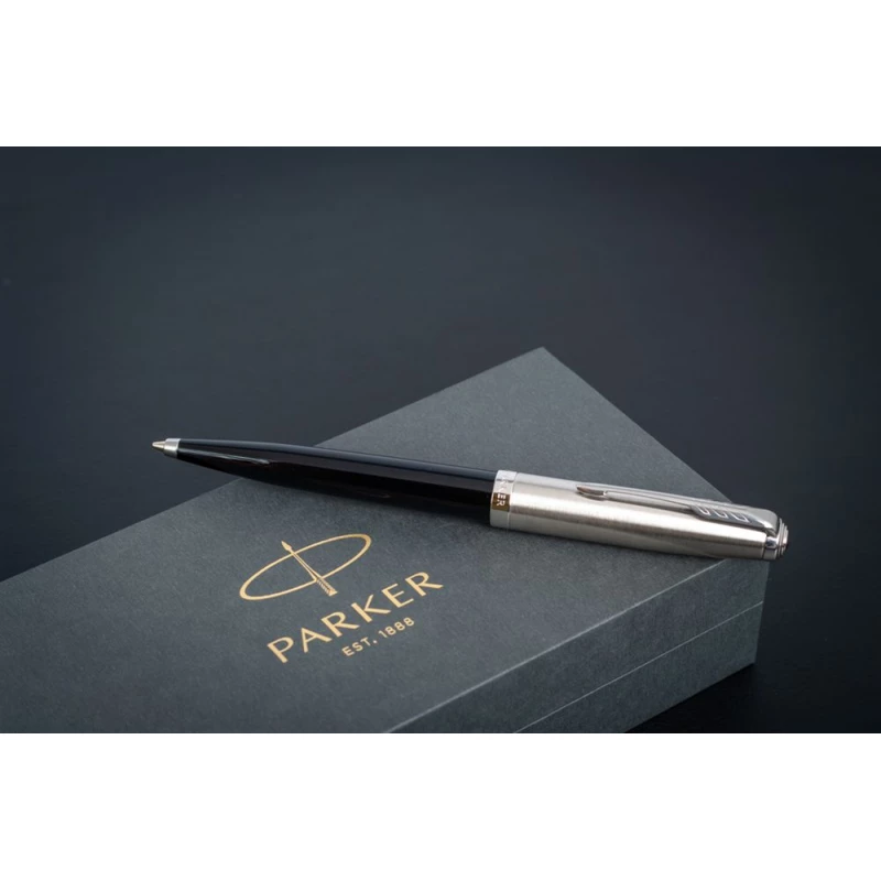 Ручка шариковая Parker 51 Black CT, черная, фото 3