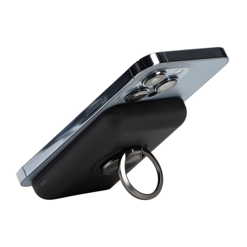 Магнитный беспроводной внешний аккумулятор "MagnetIQ", 5000 mah, 10 W, черный, фото 13