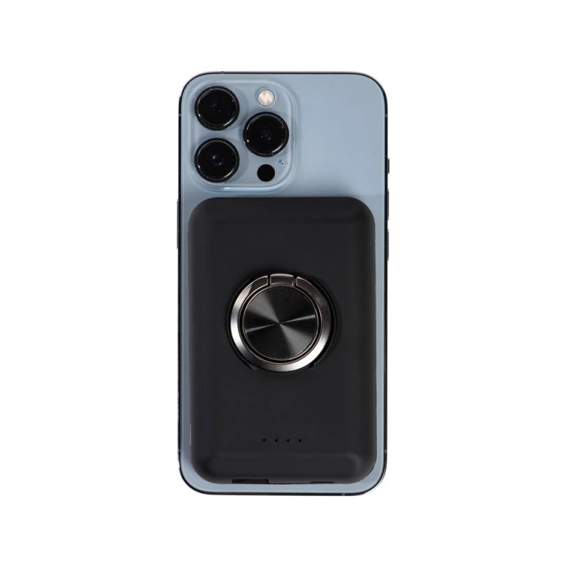 Магнитный беспроводной внешний аккумулятор "MagnetIQ", 5000 mah, 10 W, черный, фото 15