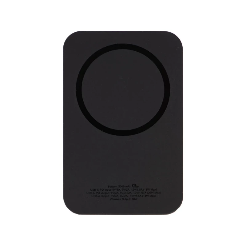 Магнитный беспроводной внешний аккумулятор "MagnetIQ", 5000 mah, 10 W, черный, фото 19