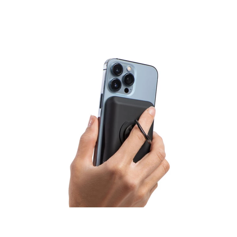 Магнитный беспроводной внешний аккумулятор "MagnetIQ", 5000 mah, 10 W, черный, фото 14