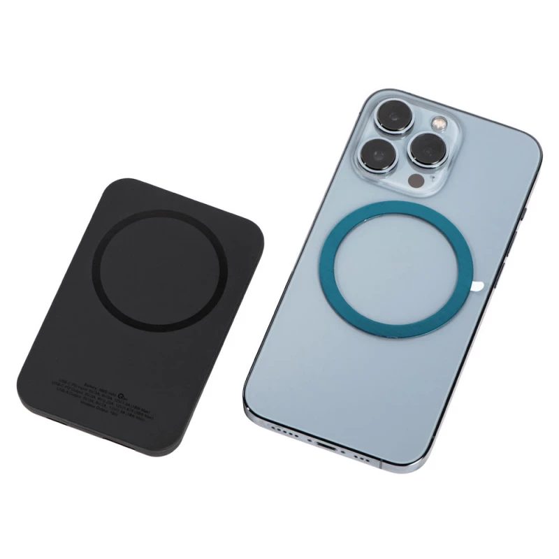Магнитный беспроводной внешний аккумулятор "MagnetIQ", 5000 mah, 10 W, черный, фото 17