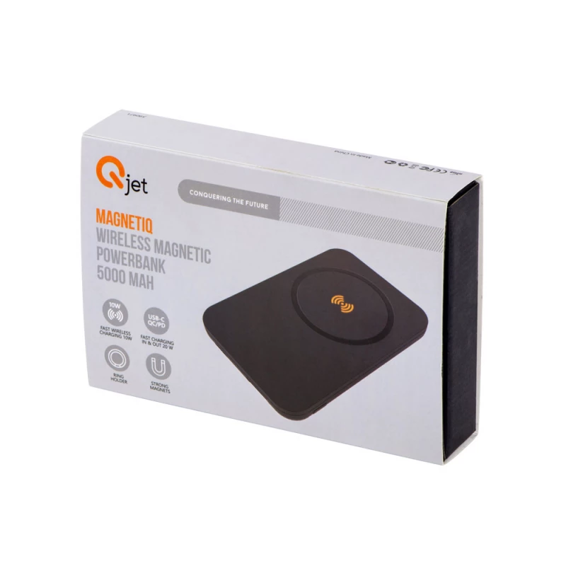Магнитный беспроводной внешний аккумулятор "MagnetIQ", 5000 mah, 10 W, черный, фото 4