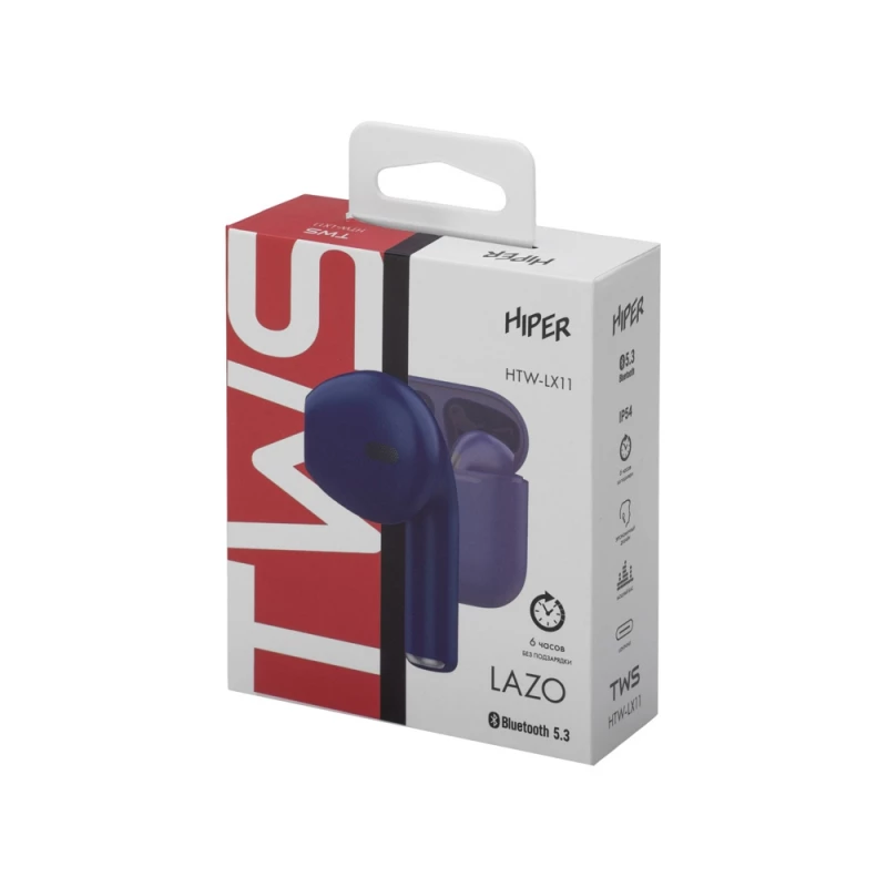 Беспроводные наушники HIPER TWS Lazo X12 White (HTW-LX12) Bluetooth 5.3 гарнитура, Белый (Р), фото 5