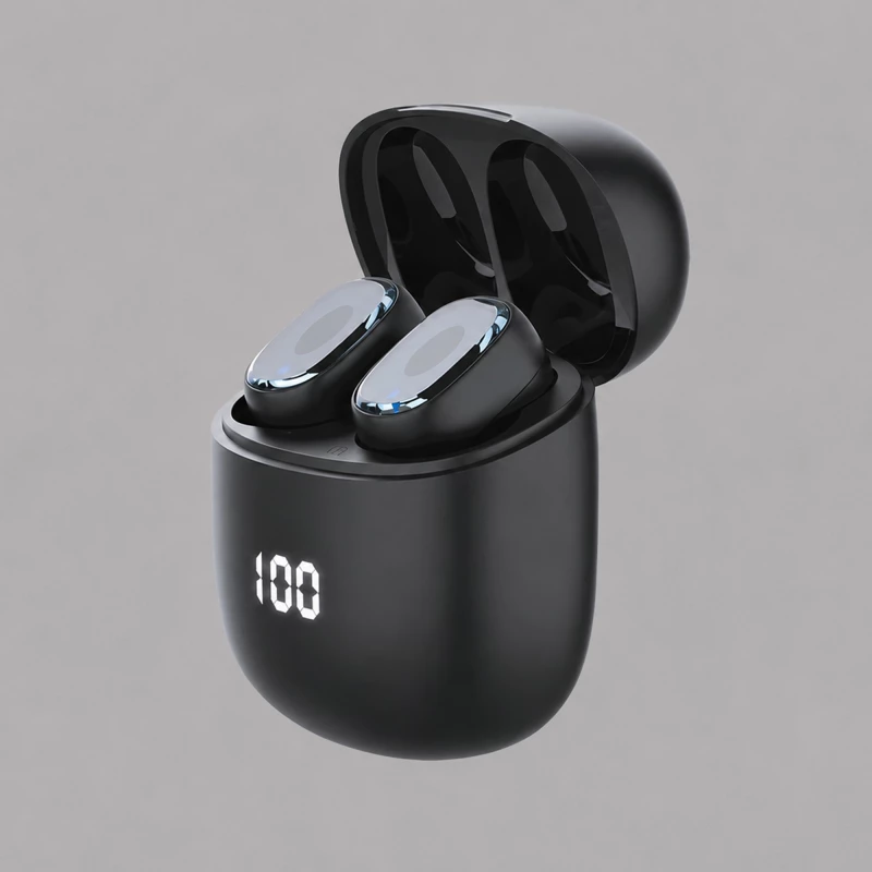 Беспроводные наушники с микрофоном Air Buds Pro, TWS, BT 5.3, LED, 300 мАч, черный, Deppa