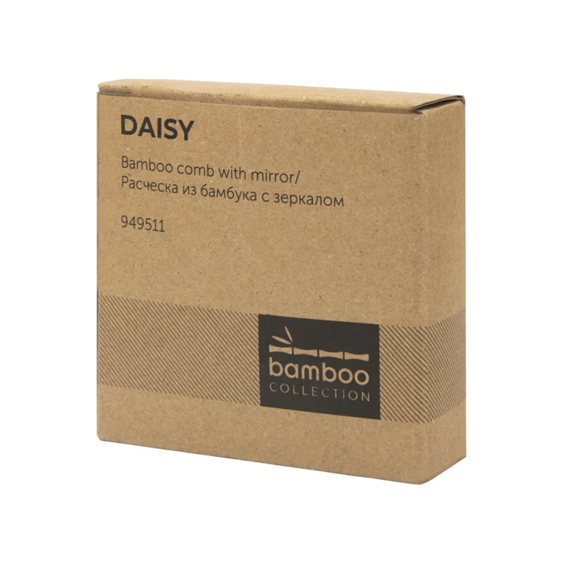 Расческа с зеркалом из бамбука "Daisy", натуральный, фото 10
