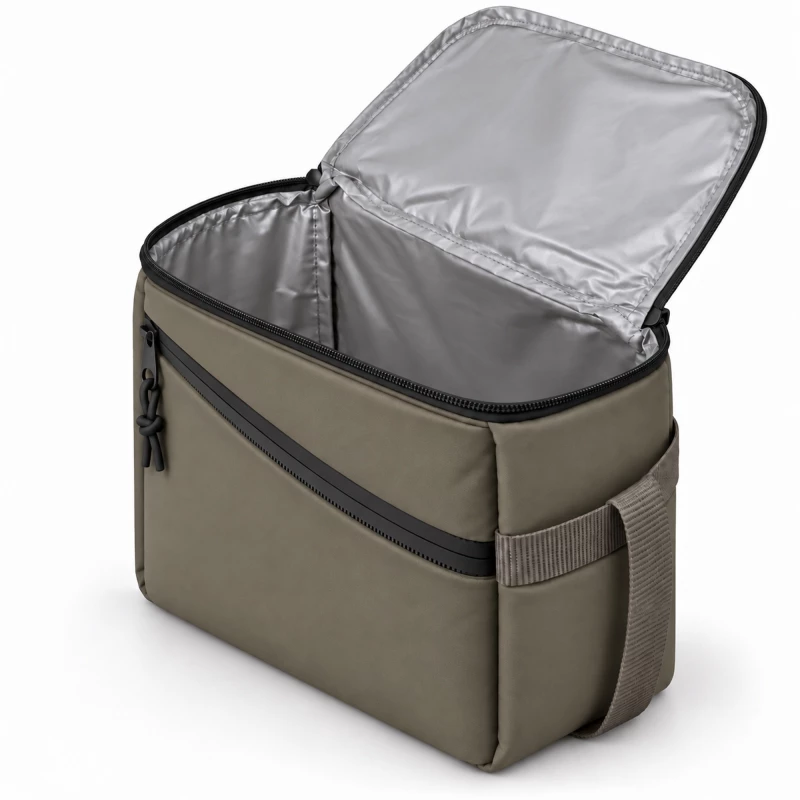 Изотермическая сумка-холодильник "Neo Classic" c контрастной молнией, серый/черный, фото 7