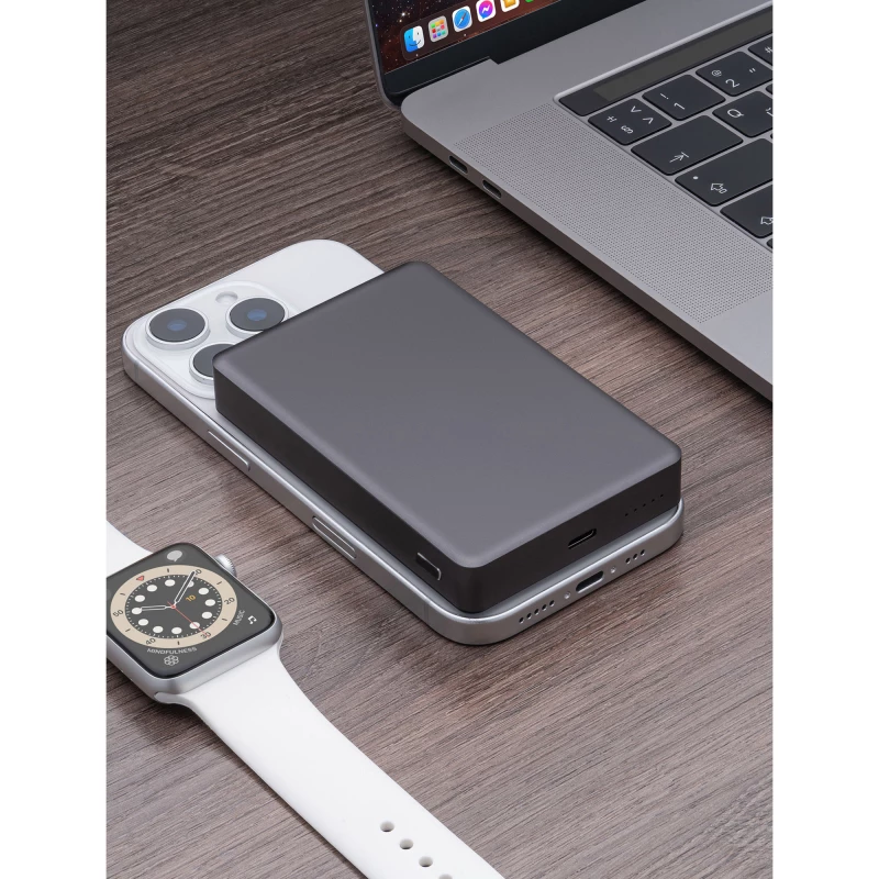 Внешний АКБ NRG Watch 10000 мА-ч, 15Вт, MageSafe, серый, Deppa, фото 9