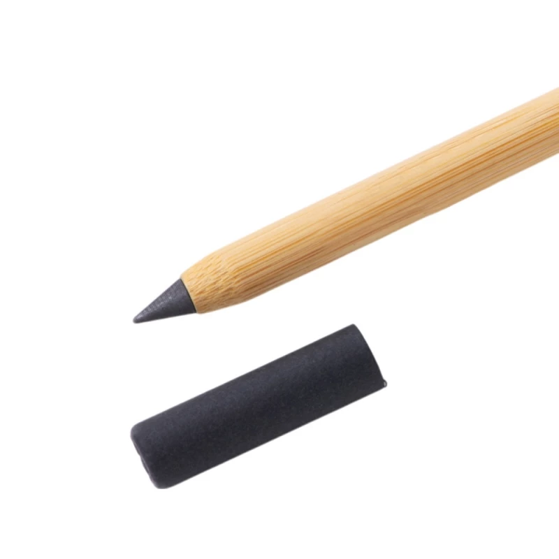 Вечный карандаш и ручка из бамбука "Black bamboo", натуральный и черный, фото 6