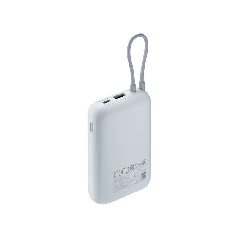 Внешний аккумулятор со встроенным кабелем Mi Power Bank 10000mAh (Integrated Cable) Ice Blue GL, фото 6