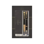 Подарочный набор из 2-х ручек Parker URBAN Muted black GT перьевая и шариковая ручки, фото 1