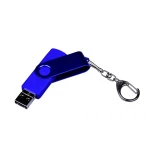 USB 2.0/micro USB/Type-С- флешка на 64 Гб 3-в-1 с поворотным механизмом, синий, фото 3