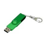 USB 2.0- флешка промо на 16 Гб с поворотным механизмом и однотонным металлическим клипом, зеленый, фото 3