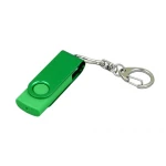 USB 2.0- флешка промо на 16 Гб с поворотным механизмом и однотонным металлическим клипом, зеленый, фото 1