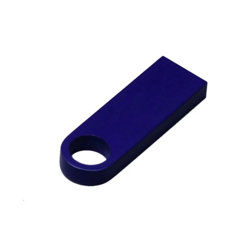 USB 2.0- флешка на 8 Гб с мини чипом, компактный дизайн с круглым отверстием, синий, фото 3