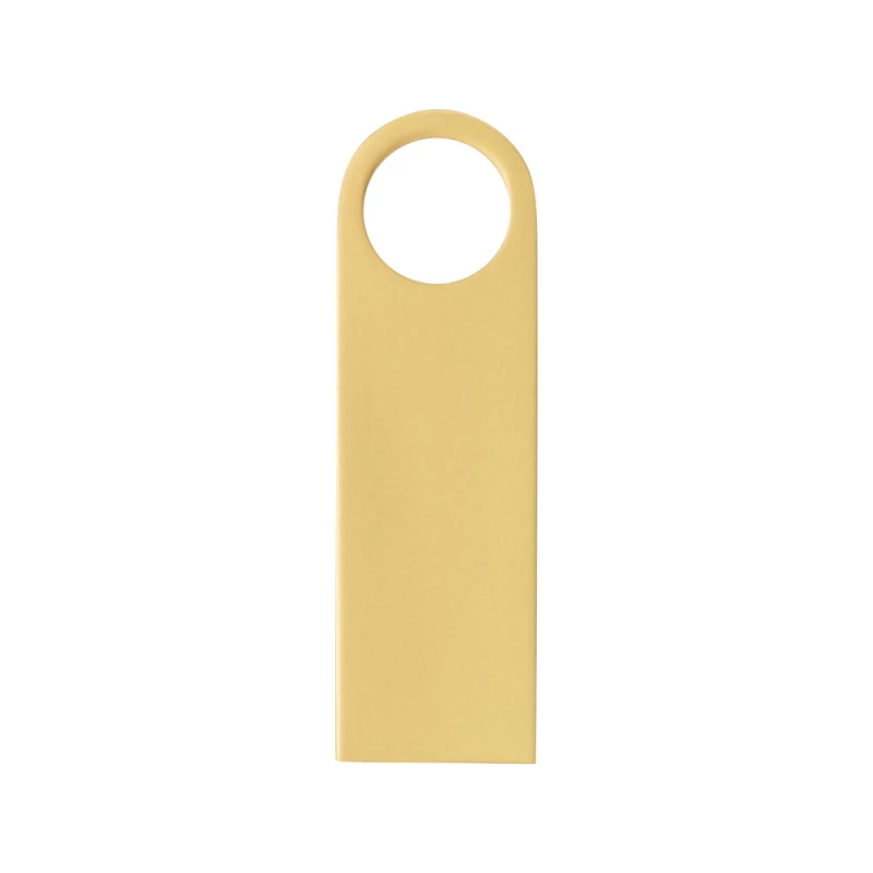 USB 2.0-флешка на 16 Гб с мини чипом и круглым отверстием, золотистыйй, фото 4